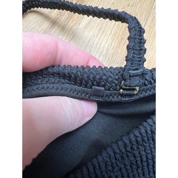 NWT J.Crew Black Scrunchie Heritage Bikini Top O Ring Bandeau Women's 2X Sexy - Picture 8 of 12